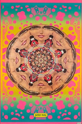 Lot 8 - PETER MAX - KALEDOSCOPIC LIPS (1967) ORIGINAL LITHO PRINT.