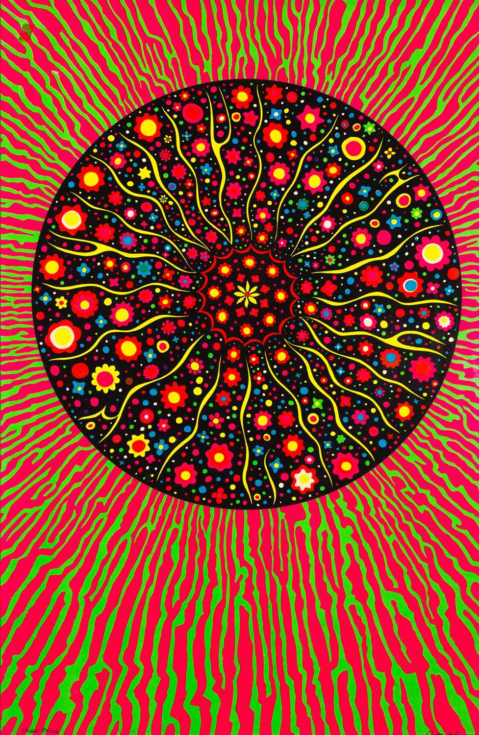 Lot 10 - HEAD SHOP / PSYCHEDELIA - 1970S 'PSYCHEDELIC CIRCLE' PETER ZHURAW BLACKLIGHT POSTER.