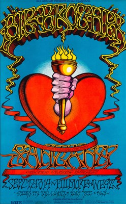 Lot 15 - RICK GRIFFIN - HEART AND TORCH - BG-136 - 2008 WOLFGANG'S REPRINT.