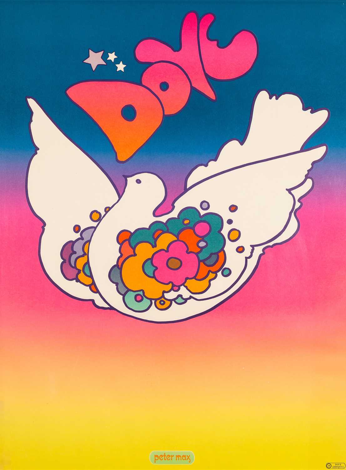 Lot 16 - PETER MAX - DOVE - ORIGINAL 1968 POSTER.