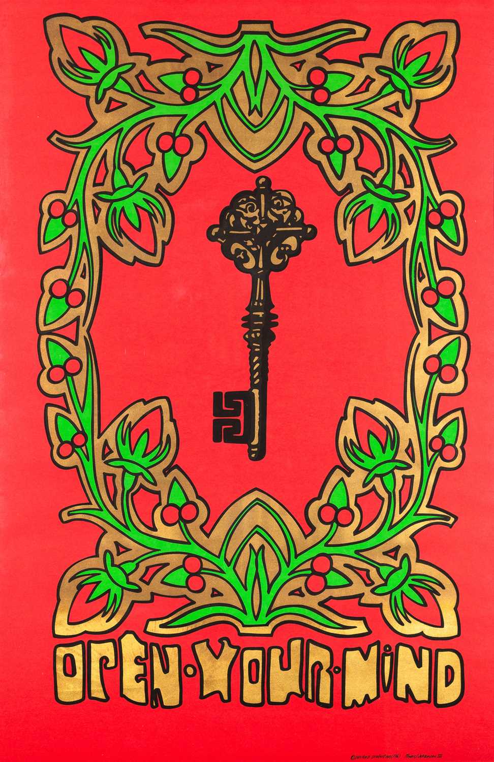 Lot 17 - 'OPEN YOUR MIND' - ORIGINAL 1967 BLACKLIGHT POSTER.