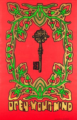 Lot 17 - 'OPEN YOUR MIND' - ORIGINAL 1967 BLACKLIGHT POSTER.