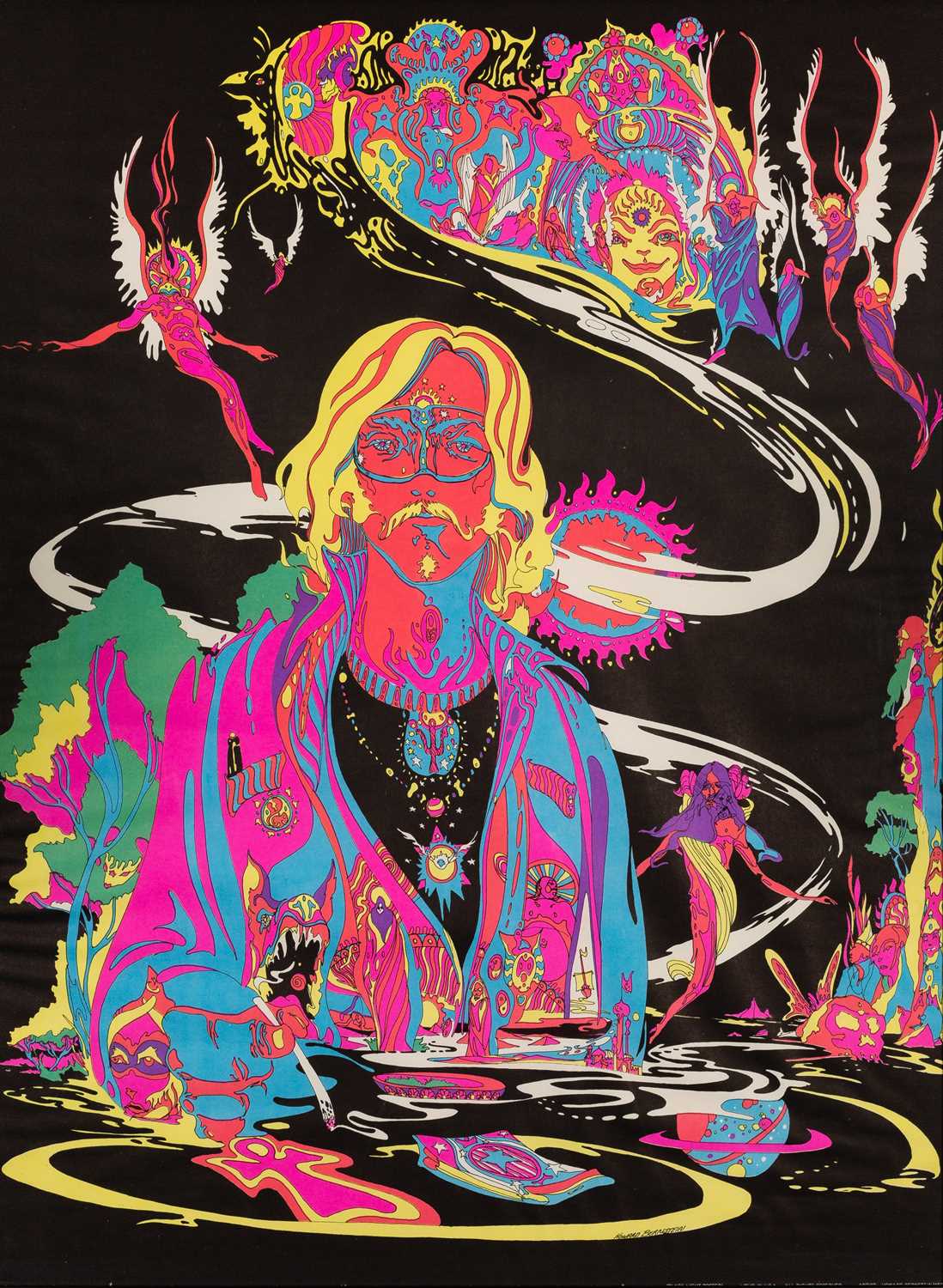 Lot 20 - HOWARD BERNSTEIN - 'RIDING EASY' - ORIGINAL BLACKLIGHT POSTER.