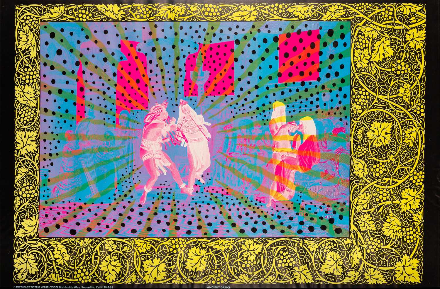 Lot 26 - WEST COAST PSYCHEDELIA - 'ANCIENT DANCE' POSTER C 1970.