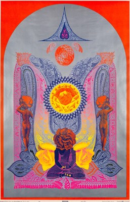 Lot 27 - WEST COAST PSYCHEDELIA - WILFRIED SATTY - MEDITATION -1969,  ORIGINAL POSTER.