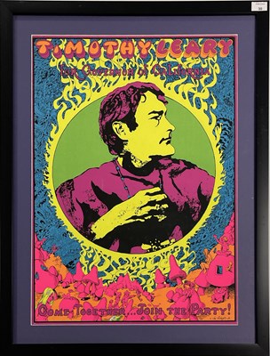 Lot 30 - ORIGINAL BLACKLIGHT POSTER - TIMOTHY LEARY FOR GOVERNOR - JOE ROBERTS JR DESIGN.
