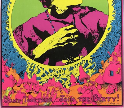 Lot 30 - ORIGINAL BLACKLIGHT POSTER - TIMOTHY LEARY FOR GOVERNOR - JOE ROBERTS JR DESIGN.