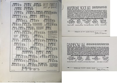 Lot 40 - PETE FRAME HAND DRAWN ROCK FAMILY TREES - DEEP PURPLE / RAINBOW