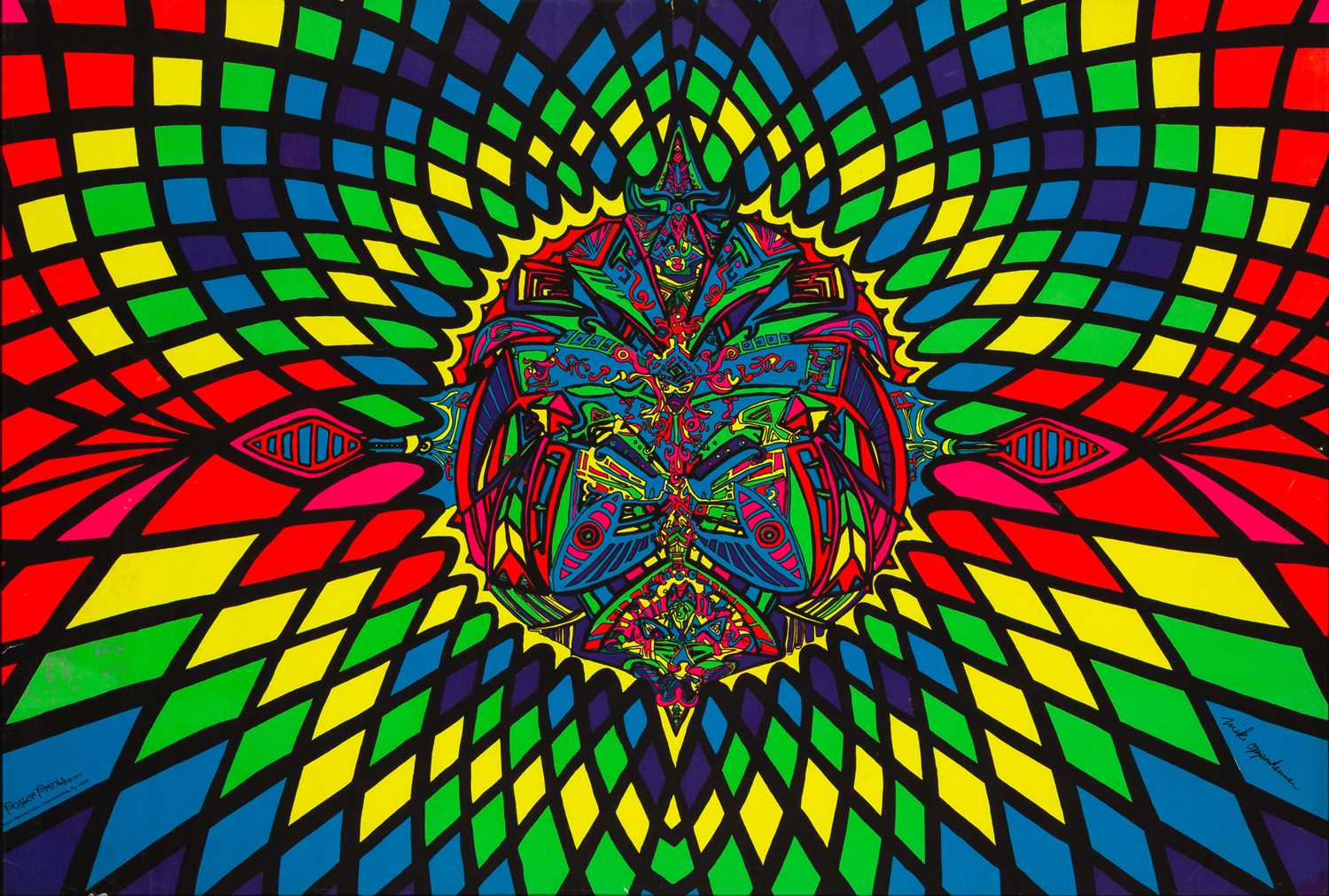 Lot 33 - ORIGINAL BLACKLIGHT POSTER C 1971 WITH DESIGN BY MIKE OPPENHEIMER.