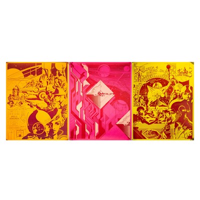 Lot 43 - MIKE HINGE - 1971 - THREE POSTER SCI FI SET.