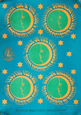 Lot 49 - VICTOR MOSCOSO - DANCE OF THE FIVE MOONS - ORIGINAL FAMILY DOG FD-46 POSTER.