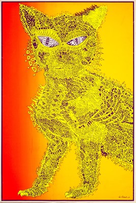 Lot 69 - JOE ROBERTS JR. - ORIGINAL BLACKLIGHT POSTER - ELECTRIC CAT.