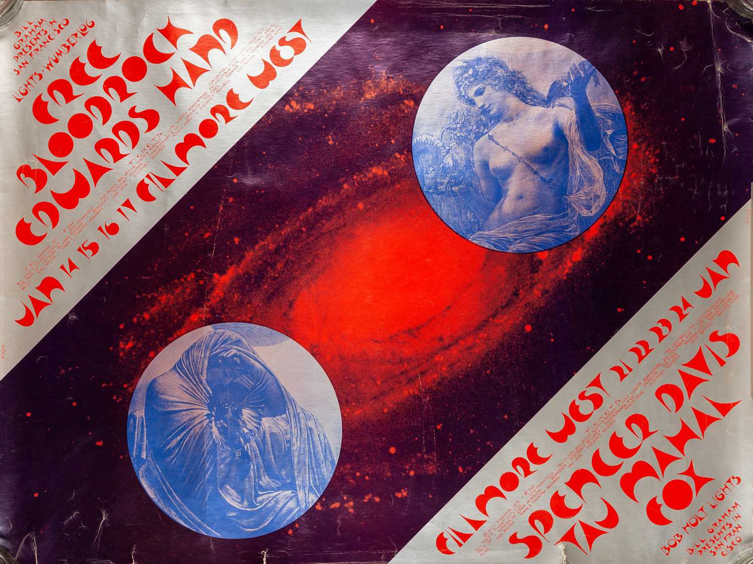 Lot 71 - DAVID SINGER - THE DOUBLE - ORIGINAL FREE CONCERT POSTER, 1971.
