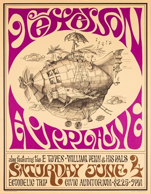 Lot 86 - WEST COAST PSYCHEDELIA - DAVE SCHILLER/JIM MICHAELSON DESIGNED SPARTA POSTERS INC JEFFERSON AIRPLANE.