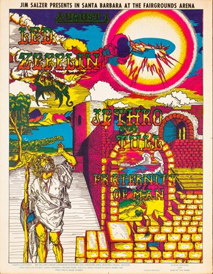 Lot 90 - LED ZEPPELIN - MICHAEL BETTENCOURT DESIGNED POSTER FOR JIM SALZER, 1969.