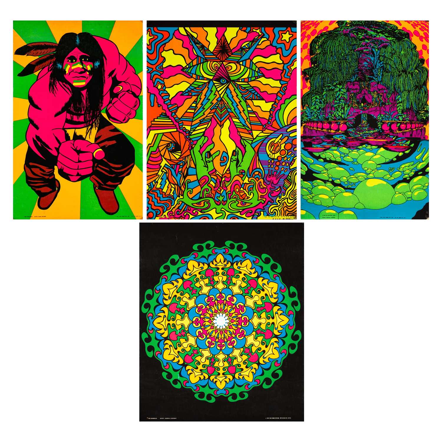 Lot 95 - THIRD EYE PUBLISHED ORIGINAL BLACKLIGHT POSTERS.