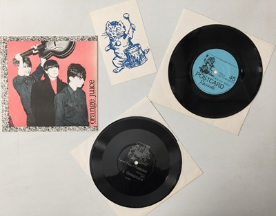Lot 96 - ORANGE JUICE - FALLING AND LAUGHING 7" (COMPLETE ORIGINAL UK COPY W/ FLEXI & POSTCARD INSERT - POSTCARD 80-1)