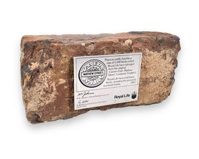 Lot 347 - BEATLES CAVERN BRICK - ONE OF 9 DISPLAYED AT WALKER ART GALLERY EXHIBITION 1984.