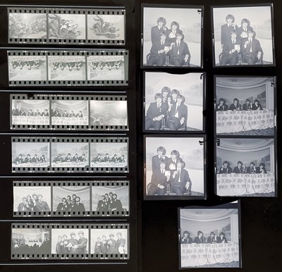 Lot 351 - THE MONTY FRESCO COLLECTION - THE BEATLES - ACCEPTING THEIR MBES AT BUCKINGHAM PALACE, OCTOBER 1965- NEGATIVES WITH COPYRIGHT.