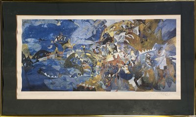 Lot 589 - JONI MITCHELL - SIGNED 1985 'DOG EAT DOG' PRINT.