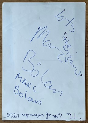 Lot 252 - MARC BOLAN SIGNED AUTOGRAPH BOOK PAGE....