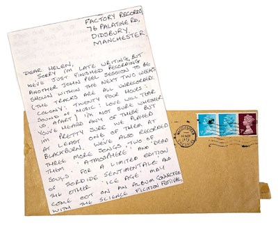 Lot 470 - JOY DIVISION - IAN CURTIS - A HANDWRITTEN LETTER, NOVEMBER 1979.