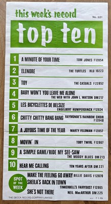 Lot 14 - RECORD STORE TOP TEN & TOP 40/50 1960'S...