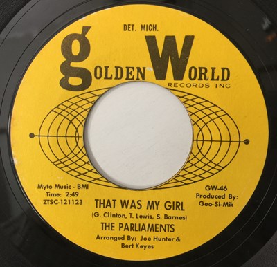 Lot 15 - THE PARLIAMENTS - HEART TROUBLE/ THAT WAS MY GIRL 7" (US SOUL - GOLDEN WORLD - ZTSC-121123)