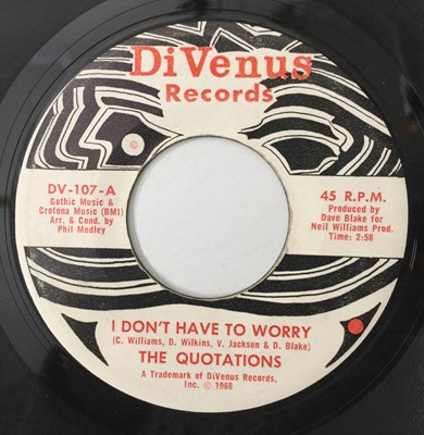 Lot 25 - THE QUOTATIONS - I DON'T HAVE TO WORRY/ IT CAN HAPPEN TO YOU 7" (US NORTHERN - DiVENUS RECORDS - DV-107)
