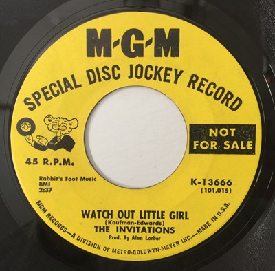 Lot 33 - THE INVITATIONS - WATCH OUT LITTLE GIRL/ YOU'RE LIKE A MYSTERY 7" (US PROMO - MGM - K-13666)
