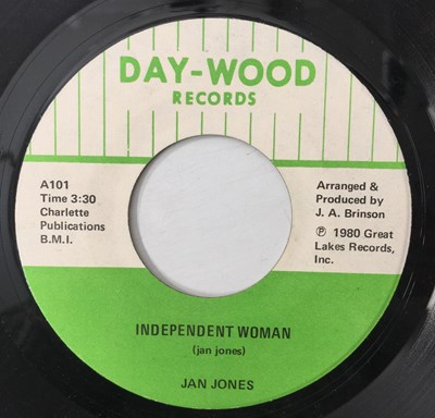Lot 40 - JAN JONES - INDEPENDENT WOMAN/ PART 2 7" (US ORIGINAL - DAY-WOOD RECORDS - 101)