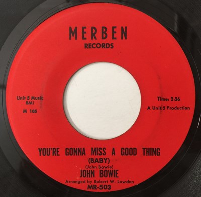 Lot 42 - JOHN BOWIE - YOU'RE GONNA MISS A GOOD THING (BABY)/ AT THE END OF THE DAY 7" (US NORTHERN - MERBEN RECORDS - MR-503)