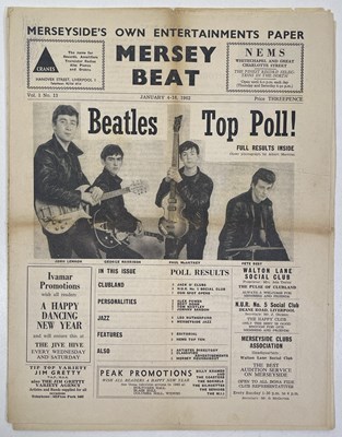 Lot 276 - ORIGINAL MERSEY BEAT NEWSPAPER - VOL 1 NUMBER 13 - BEATLES TOP POLL COVER.