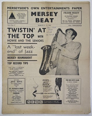 Lot 277 - ORIGINAL MERSEY BEAT NEWSPAPER - VOL 1 NUMBER 17 - BEATLES CAVERN LISTING.