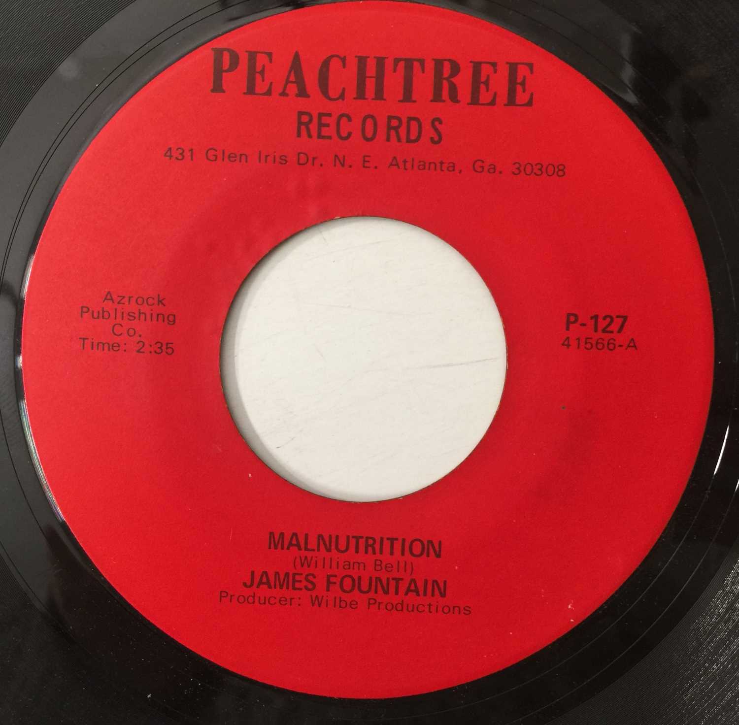 Lot 46 - JAMES FOUNTAIN - SEVEN DAY LOVER/ MALNUTRITION 7" (US ORIGINAL - PEACHTREE - P-127)
