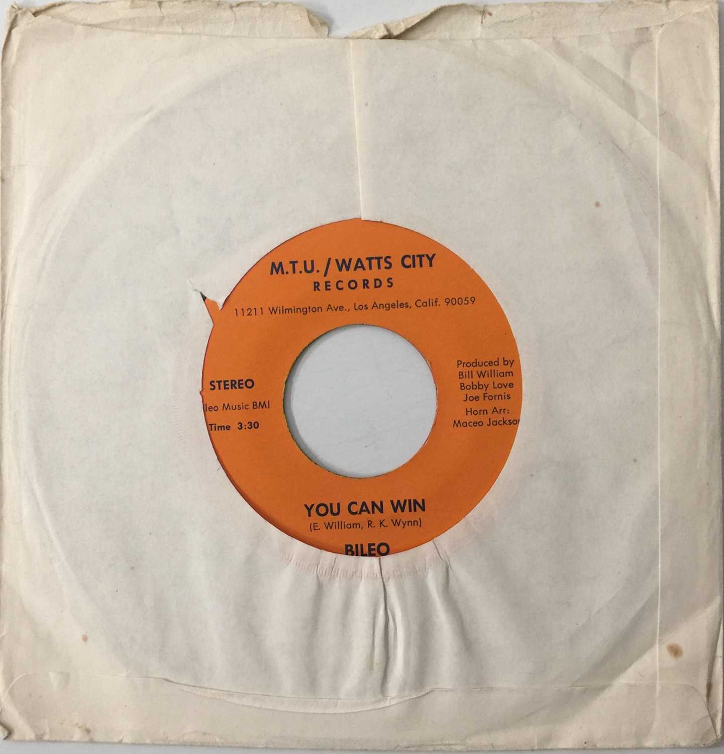 Lot 48 - BILEO - YOU CAN WIN/ LET'S GO 7" (US ORIGINAL - M.T.U./ WATTS CITY - #101)