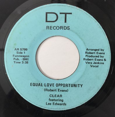Lot 98 - CLEAR FEAT LEE EDWARDS - EQUAL LOVE OPPORTUNITY 7" (DT RECORDS AR5799)
