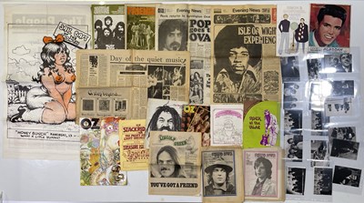 Lot 78 - COUNTER CULTURE MAGAZINES INC OZ MAGAZINES AND POSTER/ROCK AT THE OVAL PROGRAMME.