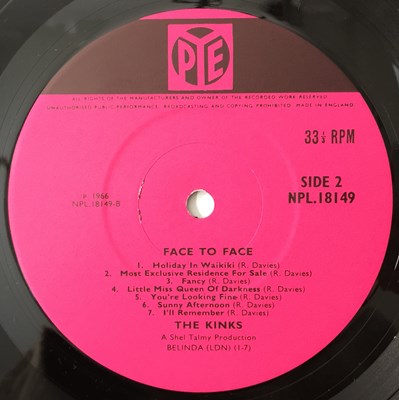 Lot 8 - THE KINKS - FACE TO FACE LP (UK MONO ORIGINAL - PYE - NPL.18149)