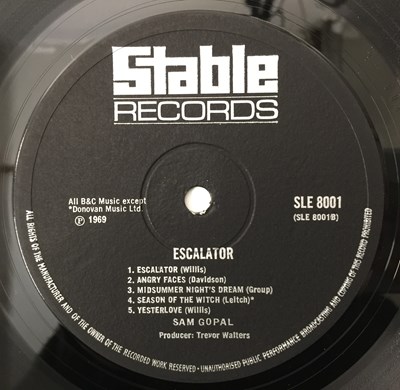Lot 22 - SAM GOPAL - ESCALATOR LP (ORIGINAL UK PRESSING - STABLE SLE 8001)