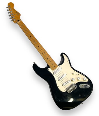 Lot 37 - MEXICAN FENDER STRATOCASTER - BLACK & MARSHALL AMP.