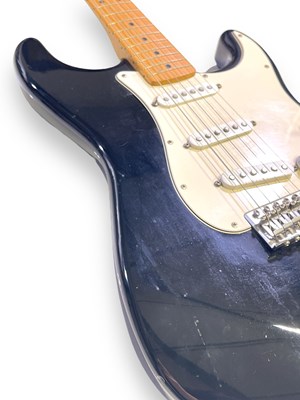Lot 37 - MEXICAN FENDER STRATOCASTER - BLACK & MARSHALL AMP.