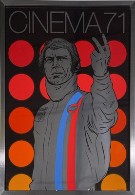 Lot 190 - STEVE MCQUEEN 'LE MANS' CHROME EFFECT PRINT.