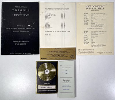 Lot 48 - MIKE OLDFIELD / TUBULAR BELLS - DOCUMENTS / PROGRAMMES ETC.