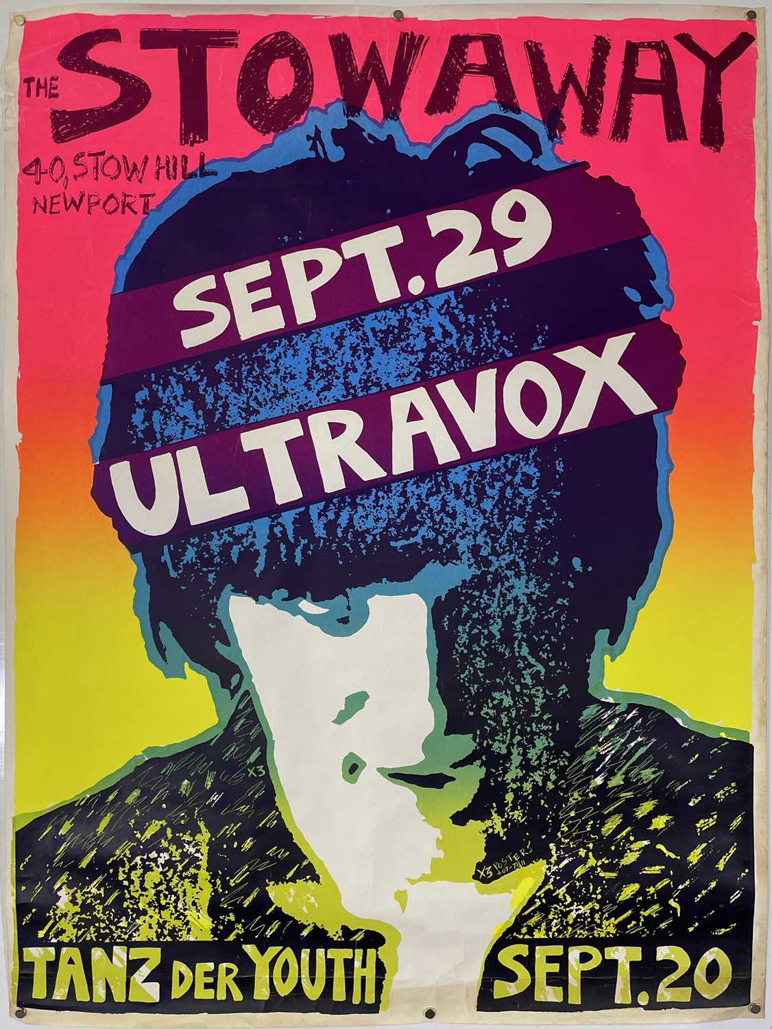 Lot 34 - ULTRAVOX - ORIGINAL AND RARE 1978 NEWPORT CONCERT POSTER.