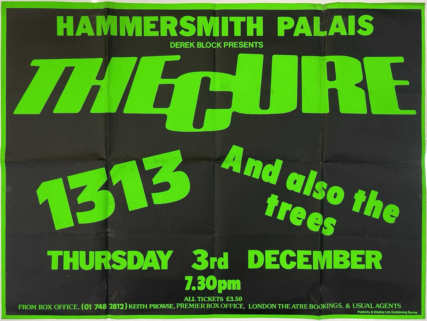 Lot 37 - THE CURE - ORIGINAL 1981 CONCERT POSTER.