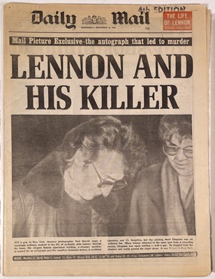 Lot 410 - JOHN LENNON DEATH NEWSPAPERS X 3