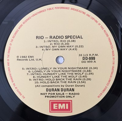 Lot 771 - DURAN DURAN - RIO LP (DD-999 - AUTRALIAN PROMO)