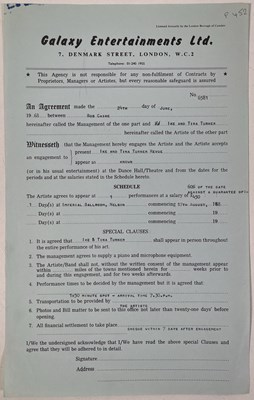 Lot 54 - IKE AND TINA TURNER - ORIGINAL 1968 CONCERT CONTRACT.
