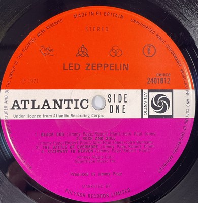 Lot 62 - LED ZEPPELIN - 'IV' LP (FIRST UK COMMERCIAL PRESSING - ATLANTIC 2401012 - A1/B1 MATRIX)